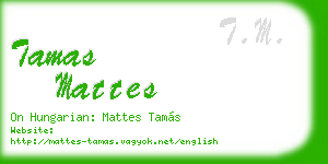 tamas mattes business card